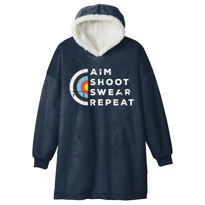 Aim Shoot Swear Repeat Archery Costume Archer Gift Archery Hooded Wearable Blanket