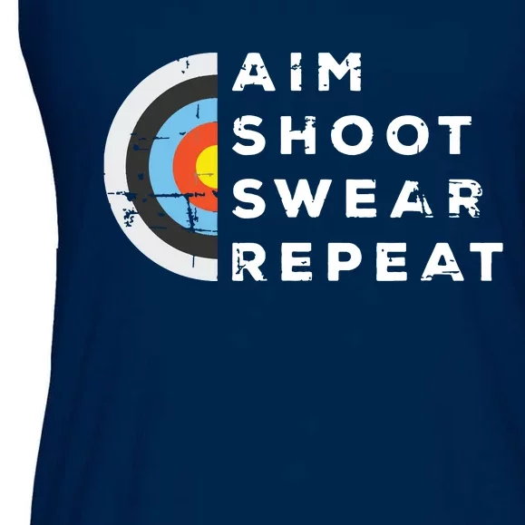 Aim Shoot Swear Repeat Archery Costume Archer Gift Archery Ladies Essential Flowy Tank