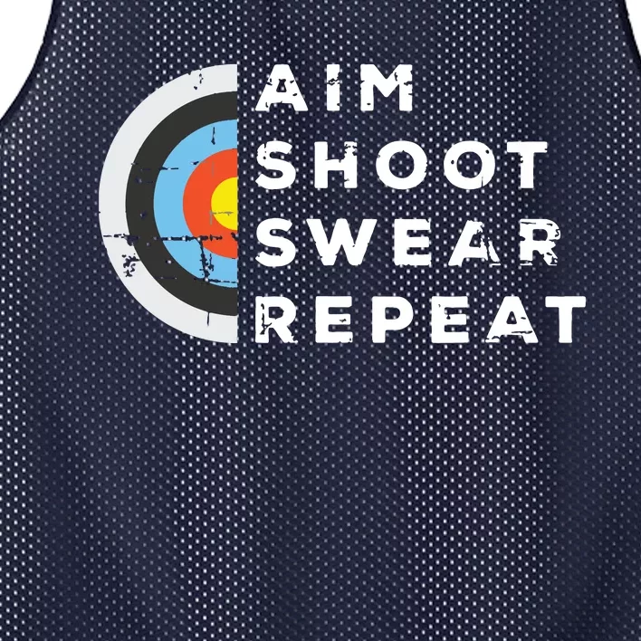 Aim Shoot Swear Repeat Archery Costume Archer Gift Archery Mesh Reversible Basketball Jersey Tank