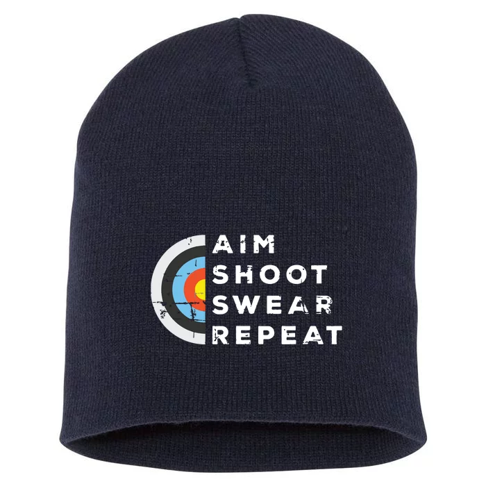 Aim Shoot Swear Repeat Archery Costume Archer Gift Archery Short Acrylic Beanie