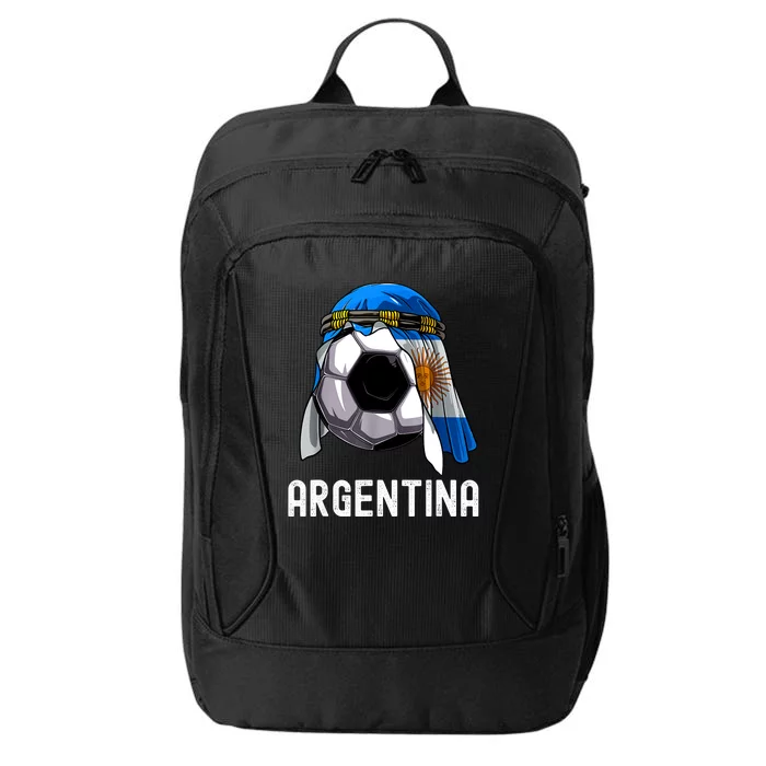 Argentina Soccer Support Team Jersey Argentinian Flag City Backpack