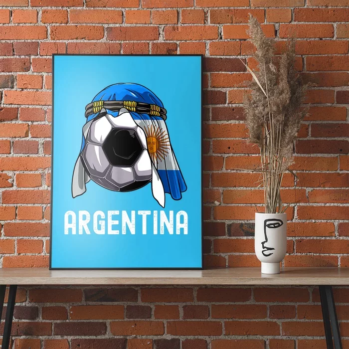 Argentina Soccer Support Team Jersey Argentinian Flag Poster