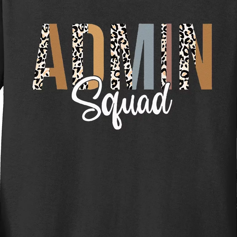 Admin Squad School Admin Assistant Principal Administrator Kids Long Sleeve Shirt