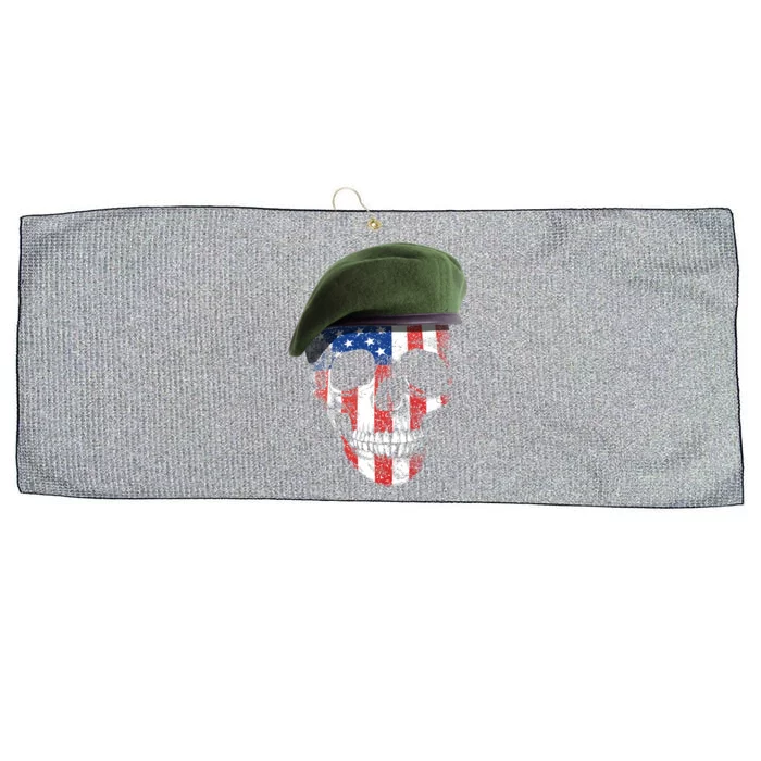 American Soldier Skull Flag 4th Of July Meaningful Gift Large Microfiber Waffle Golf Towel