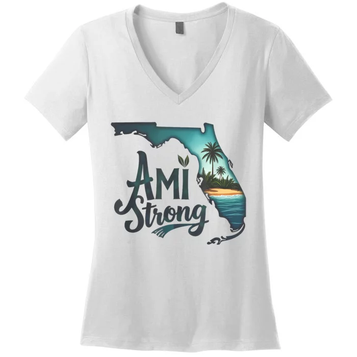 Ami Strong Support Florida Women's V-Neck T-Shirt