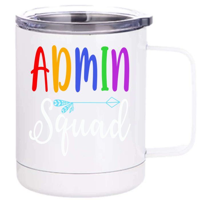 Admin Squad School Doctor Administrative Assistant Secretary Gift Front & Back 12oz Stainless Steel Tumbler Cup