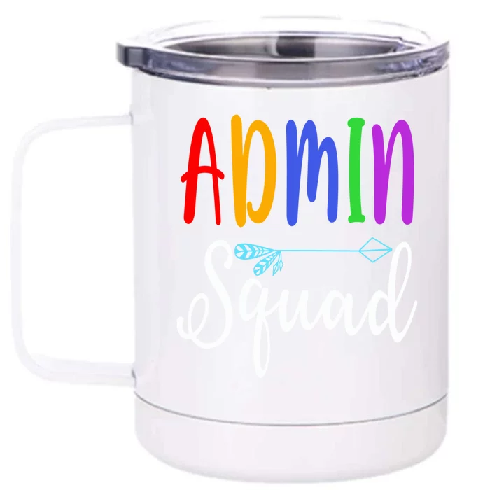 Admin Squad School Doctor Administrative Assistant Secretary Gift Front & Back 12oz Stainless Steel Tumbler Cup