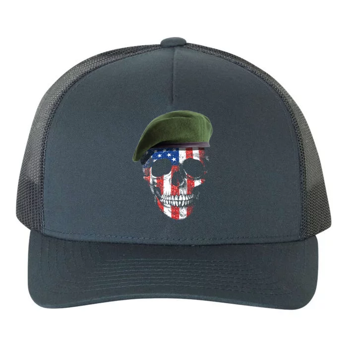 American Soldier Skull Flag 4th Of July Gift Yupoong Adult 5-Panel Trucker Hat