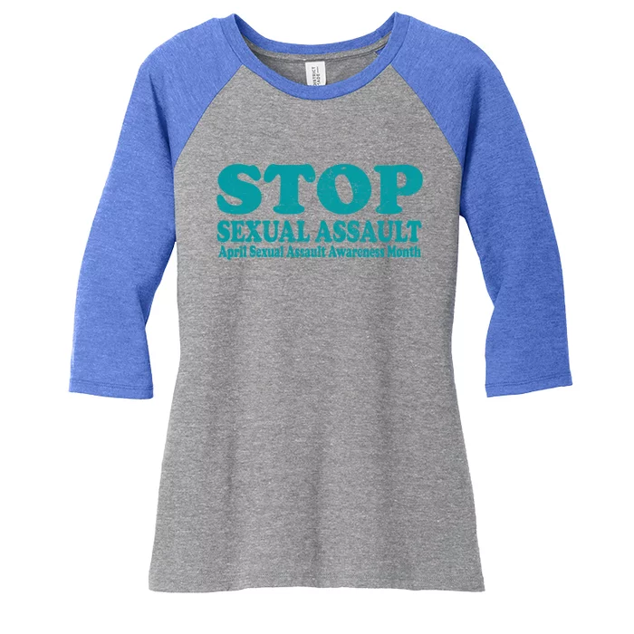 American Stop Sexual Assault April Awareness Month Gift Women's Tri-Blend 3/4-Sleeve Raglan Shirt