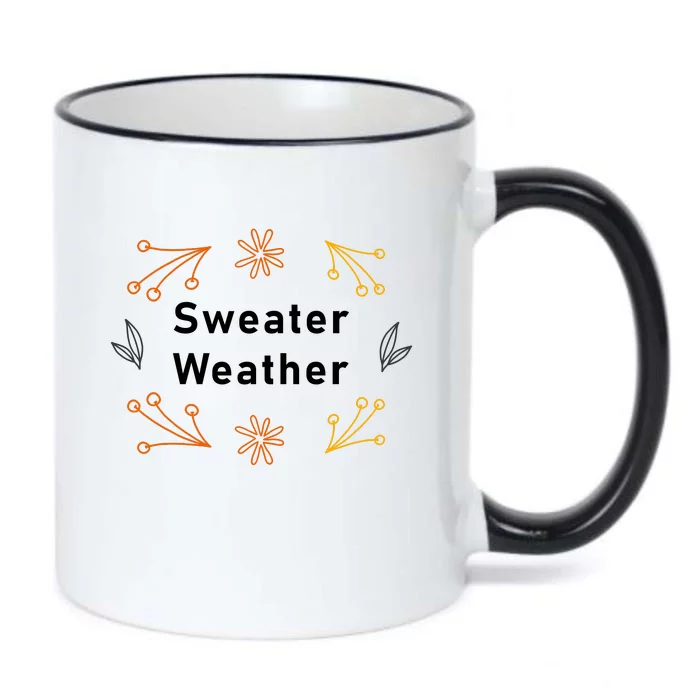 Autumn Season Sweater Weather Theme Black Color Changing Mug