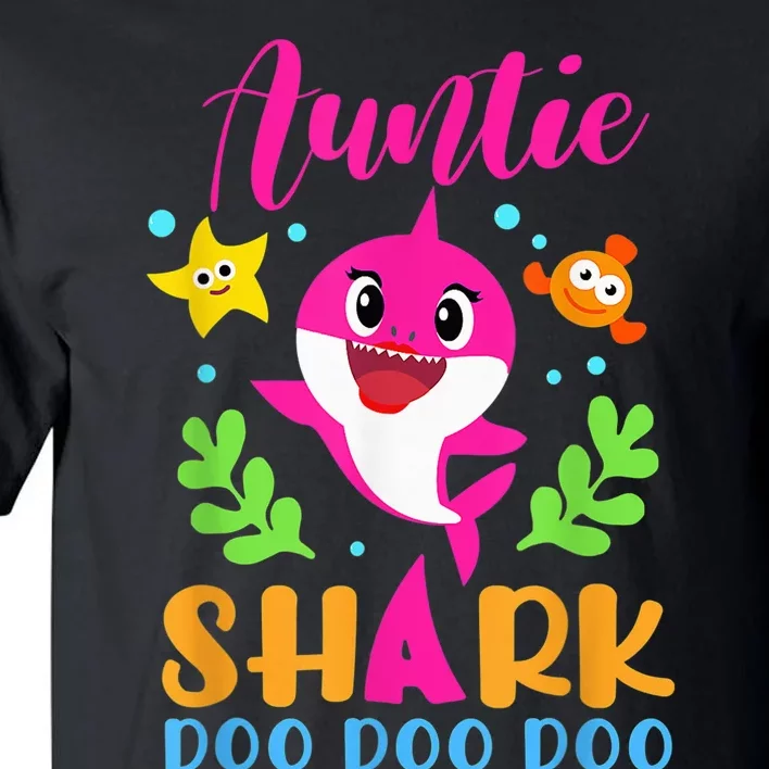 Auntie Shark Shirt Auntie Shark Lover Family Mother's Day Tall T-Shirt