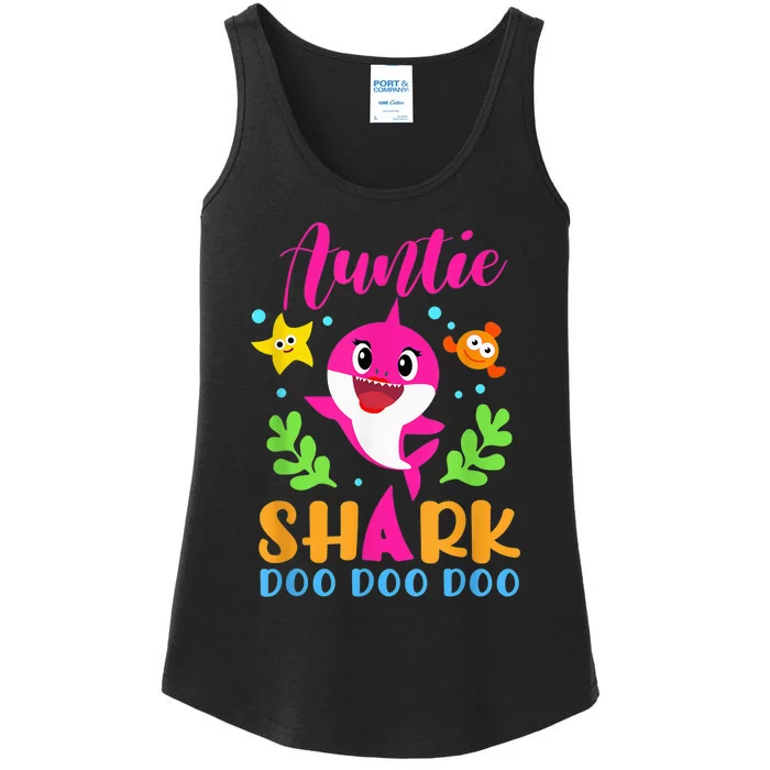 Auntie Shark Shirt Auntie Shark Lover Family Mother's Day Ladies Essential Tank