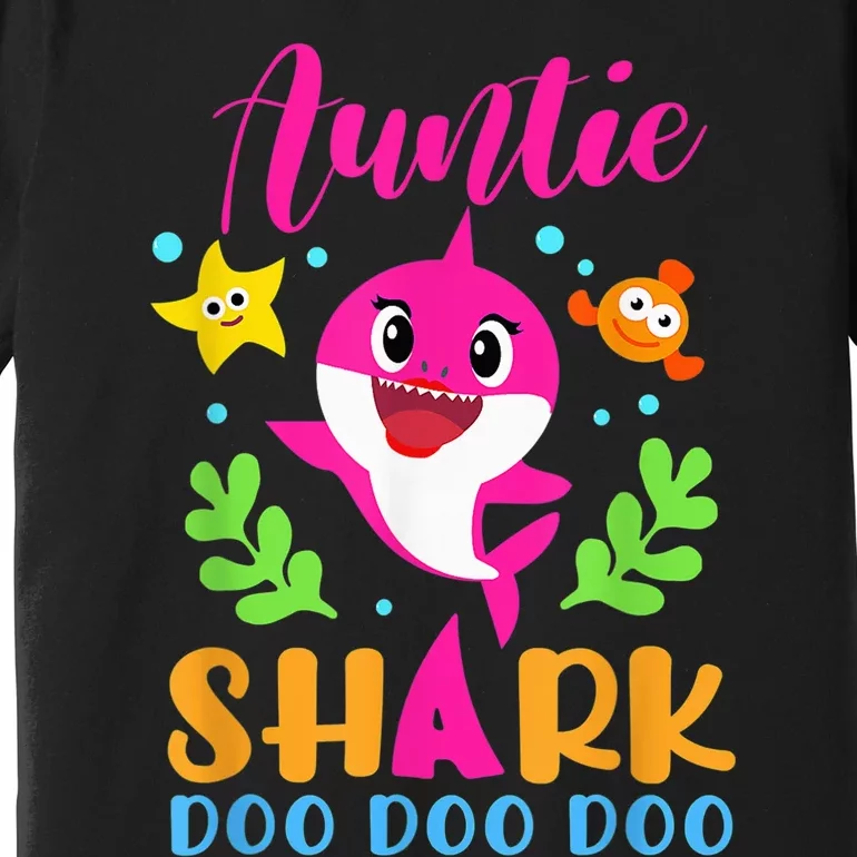 Auntie Shark Shirt Auntie Shark Lover Family Mother's Day Premium T-Shirt