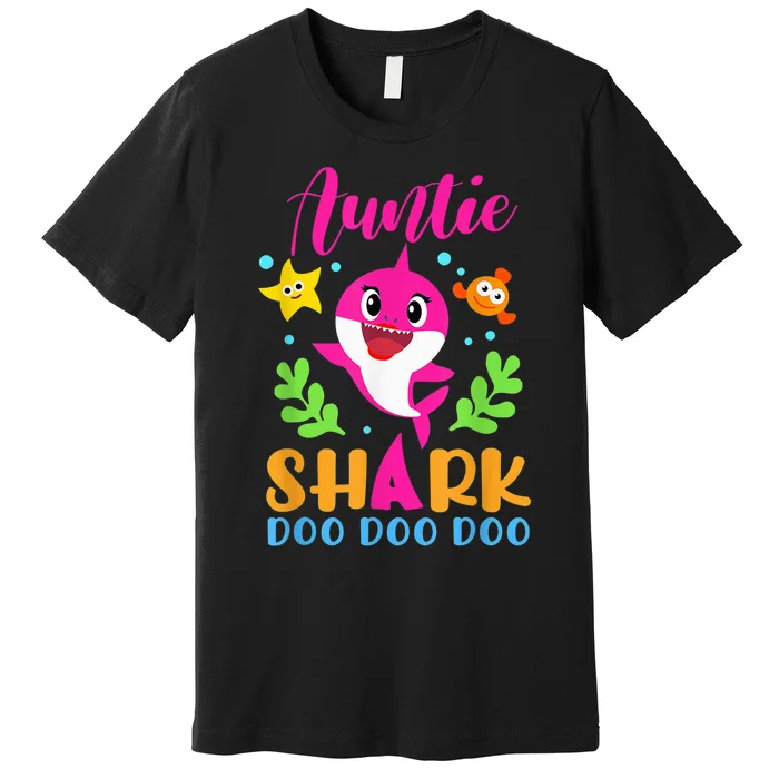 Auntie Shark Shirt Auntie Shark Lover Family Mother's Day Premium T-Shirt