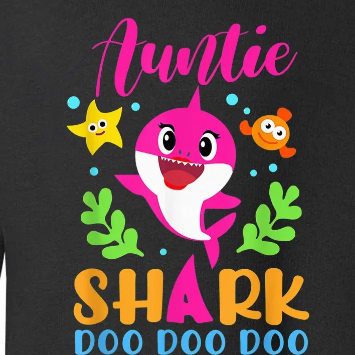 Auntie Shark Shirt Auntie Shark Lover Family Mother's Day Toddler Sweatshirt