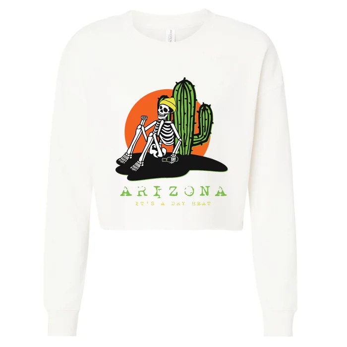 Arizona Skeleton Souvenir Cropped Pullover Crew