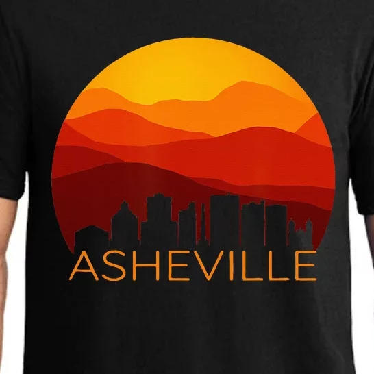 Asheville Sunset Silhouette Art Blue Ridge Mountains NC Gift Pajama Set