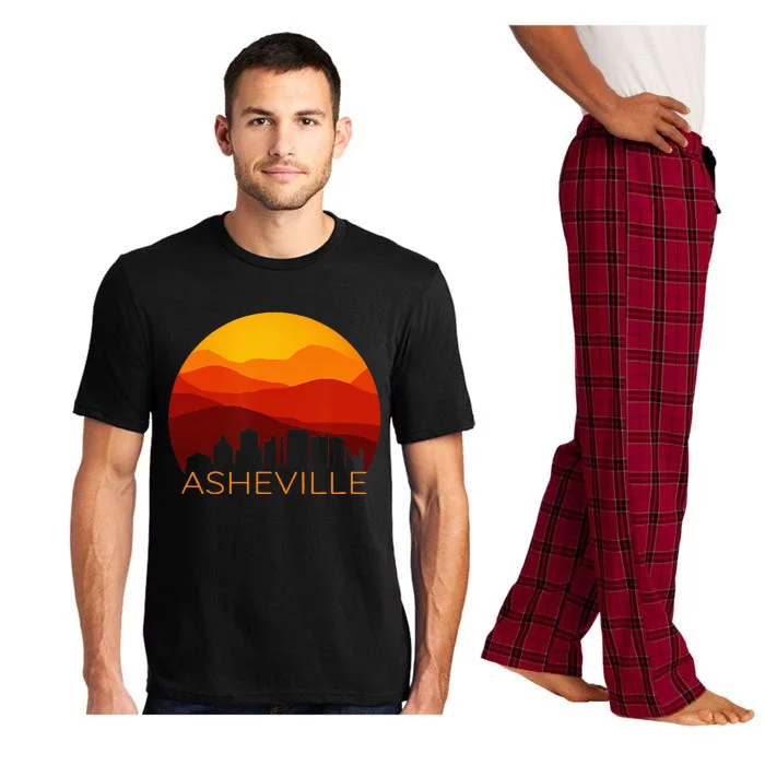 Asheville Sunset Silhouette Art Blue Ridge Mountains NC Gift Pajama Set