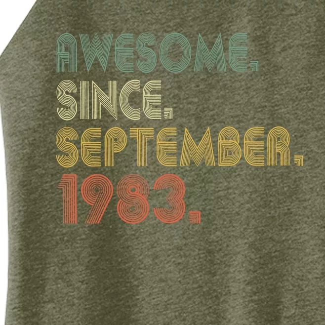 Awesome Since September 1983 40th Birthday Gifts 40 Year Old Women’s Perfect Tri Rocker Tank