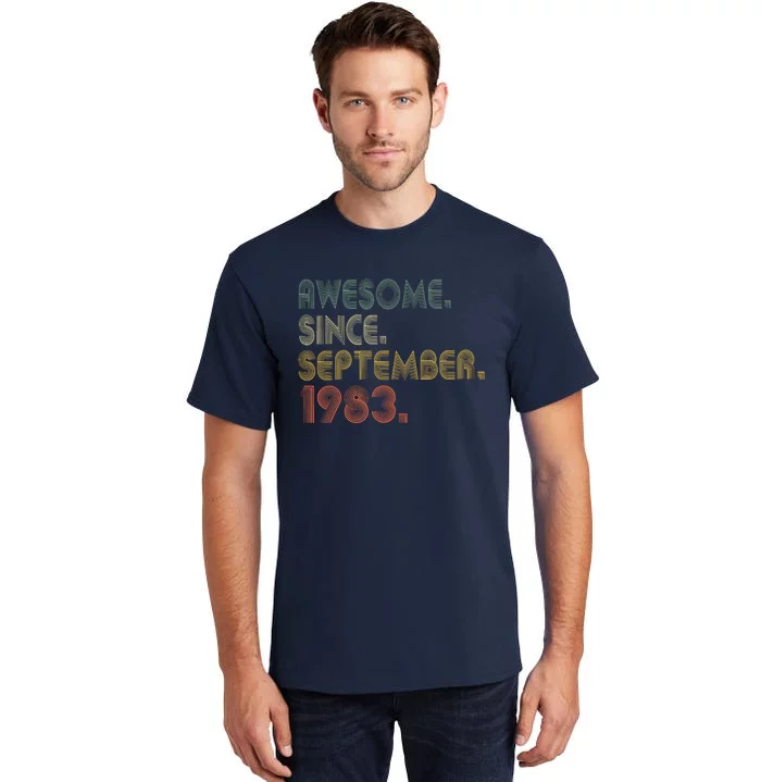 Awesome Since September 1983 40th Birthday Gifts 40 Year Old Tall T-Shirt