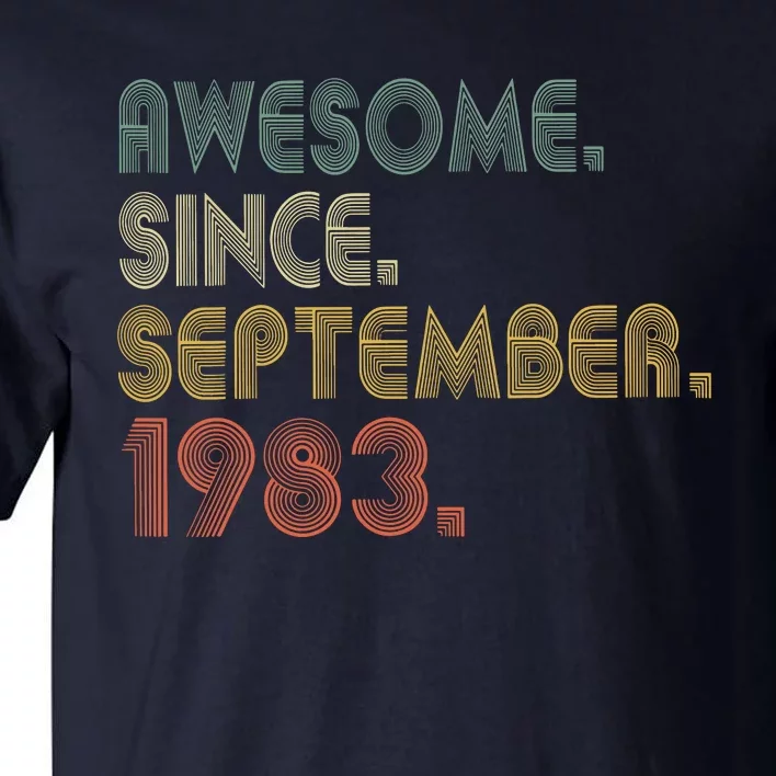 Awesome Since September 1983 40th Birthday Gifts 40 Year Old Tall T-Shirt