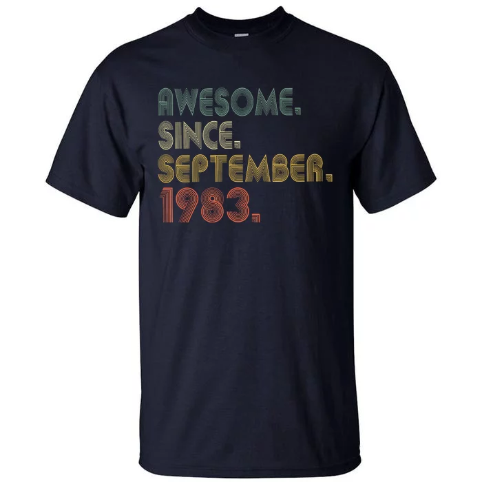 Awesome Since September 1983 40th Birthday Gifts 40 Year Old Tall T-Shirt