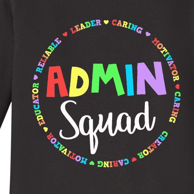 Admin Squad School Assistant Principal Crew Administrator Baby Long Sleeve Bodysuit