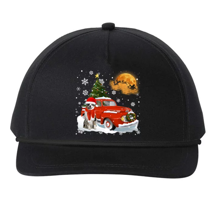 Australian Shepherd Snow Red Truck Pick Up Christmas Tree Cool Gift Snapback Five-Panel Rope Hat