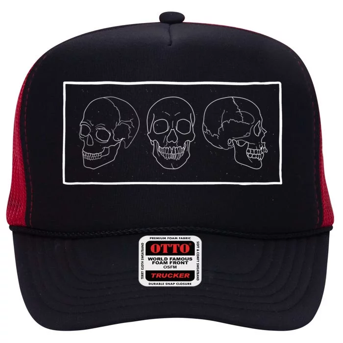 Aesthetic Skulls Soft Grunge Clothes Goth Teen Gift High Crown Mesh Trucker Hat