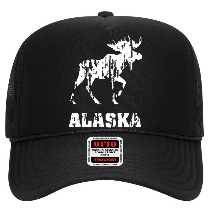 Alaska State The Last Frontier Alaska Home High Crown Mesh Trucker Hat