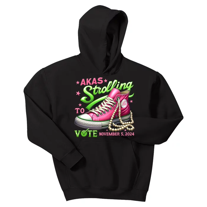 Akas Strolling To Vote November 5 2024 Kamala Harris Design Kids Hoodie