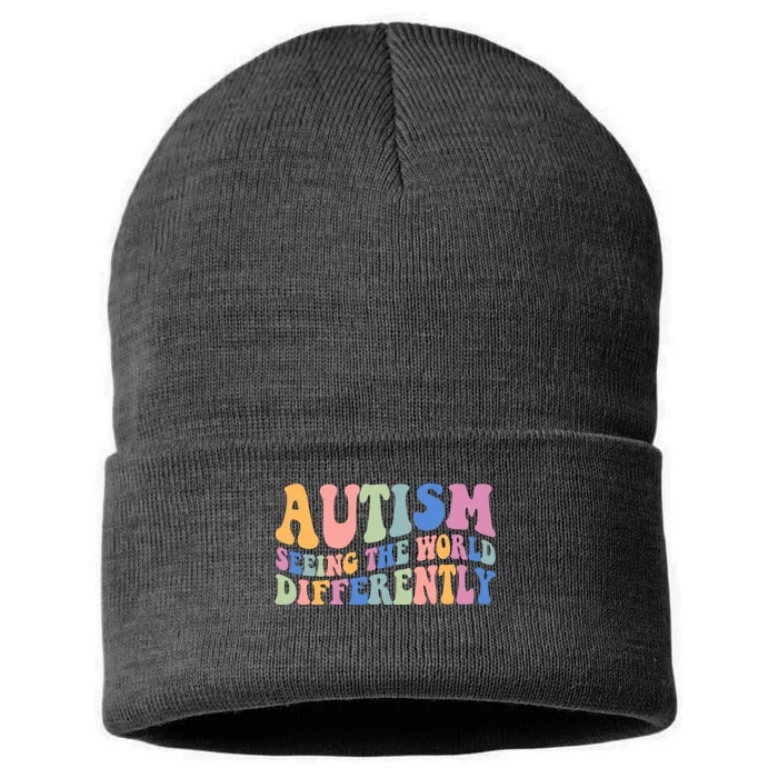 Autism Seeing The World Differently Groovy Sustainable Knit Beanie