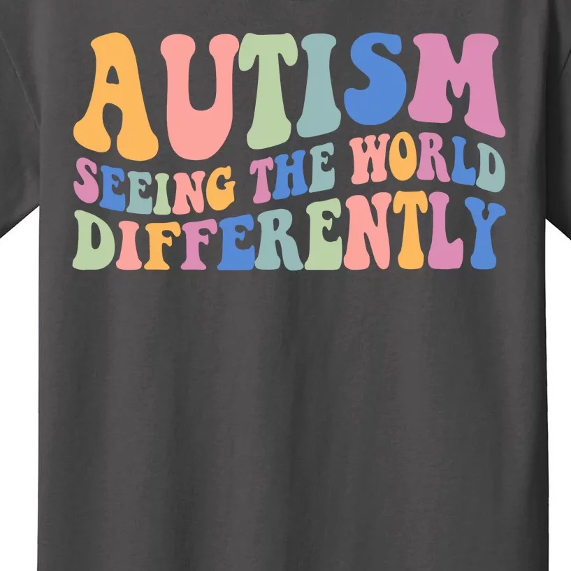 Autism Seeing The World Differently Groovy Kids T-Shirt