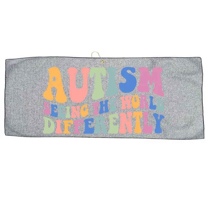 Autism Seeing The World Differently Groovy Large Microfiber Waffle Golf Towel