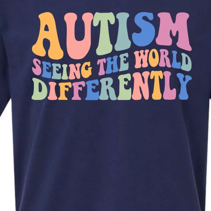 Autism Seeing The World Differently Groovy Sueded Cloud Jersey T-Shirt