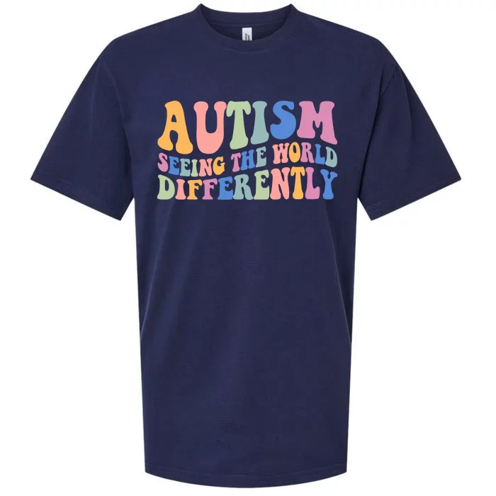 Autism Seeing The World Differently Groovy Sueded Cloud Jersey T-Shirt