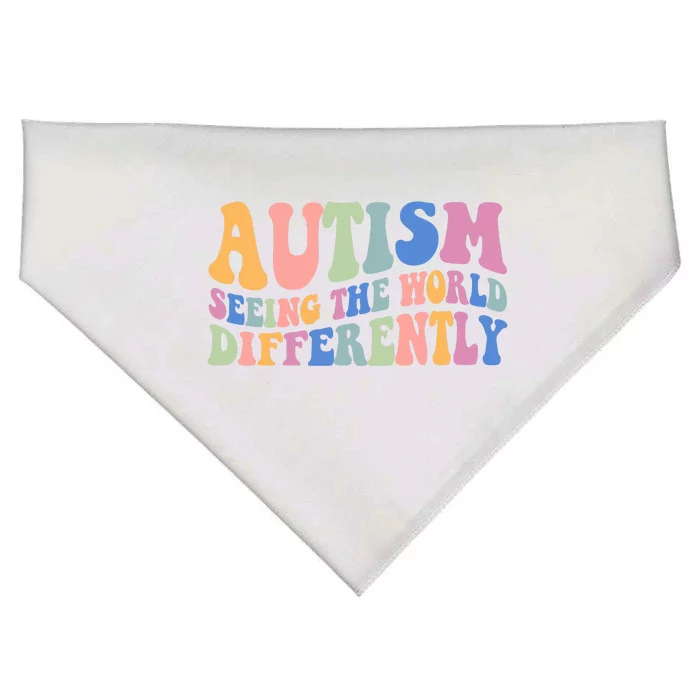 Autism Seeing The World Differently Groovy USA-Made Doggie Bandana