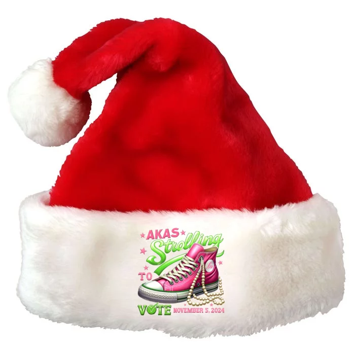 Akas Strolling To Vote November 5 2024 Kamala Harris Design Premium Christmas Santa Hat