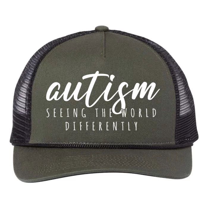 Autism Seeing The World Differently Retro Rope Trucker Hat Cap