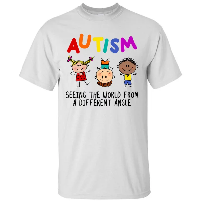 Autism Seeing The World From A Different Angle Cartoon Tall T-Shirt