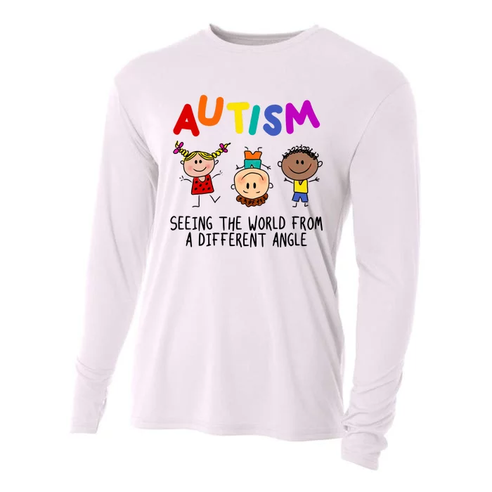 Autism Seeing The World From A Different Angle Cartoon Cooling Performance Long Sleeve Crew