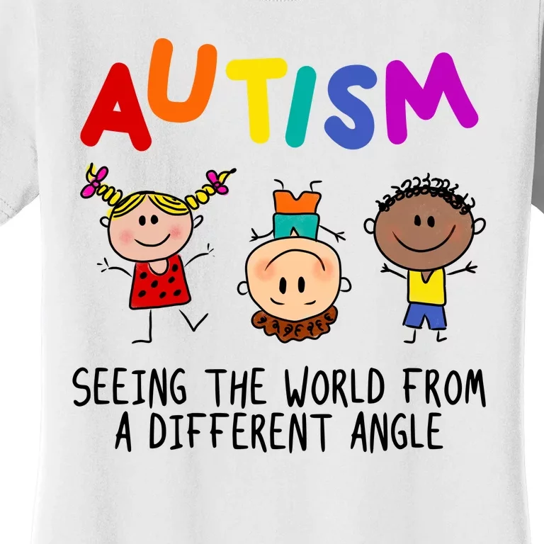 Autism Seeing The World From A Different Angle Cartoon Women's T-Shirt