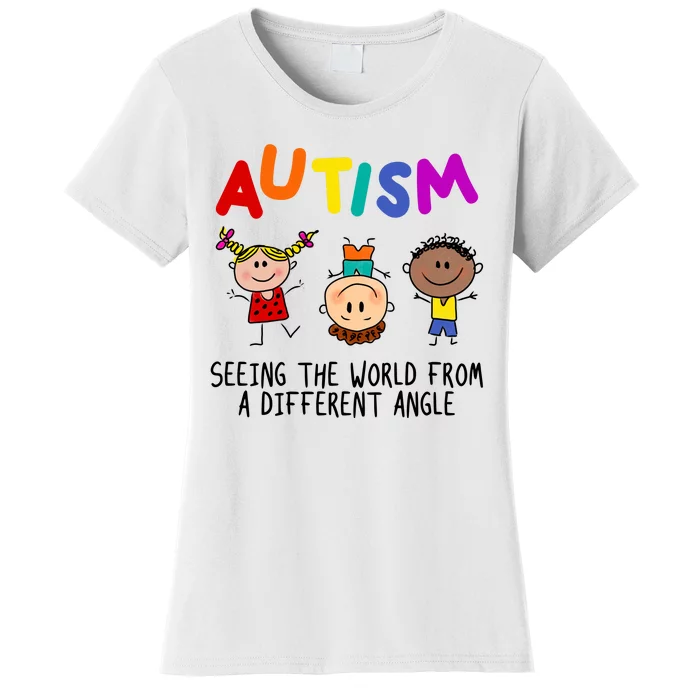 Autism Seeing The World From A Different Angle Cartoon Women's T-Shirt