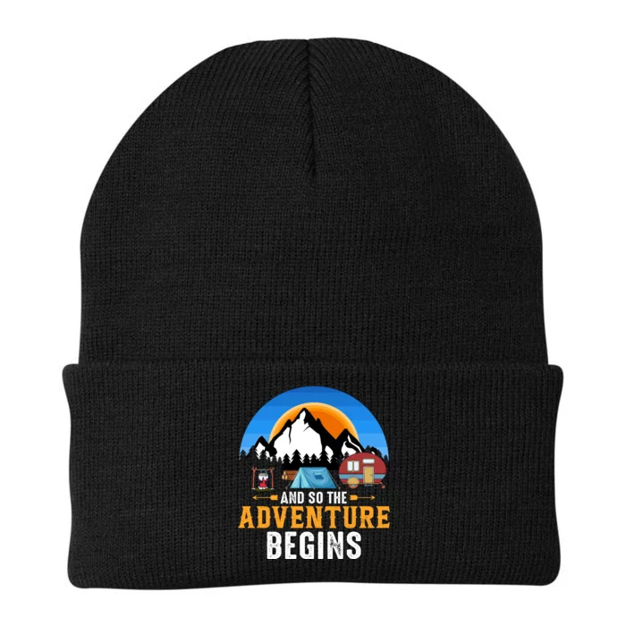 And So The Adventure Begins Camping Knit Cap Winter Beanie