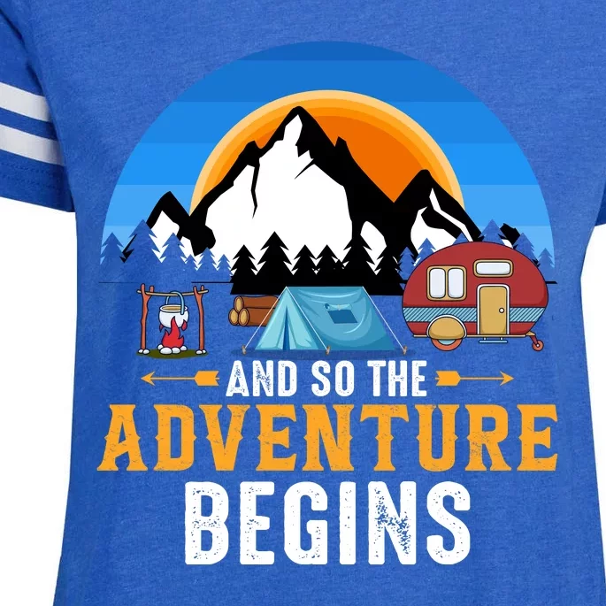 And So The Adventure Begins Camping Enza Ladies Jersey Football T-Shirt