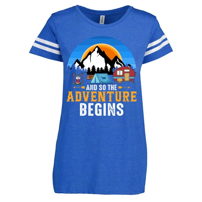 And So The Adventure Begins Camping Enza Ladies Jersey Football T-Shirt