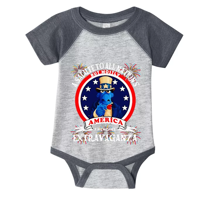 A Salute To All Nations But Mostly America Infant Baby Jersey Bodysuit