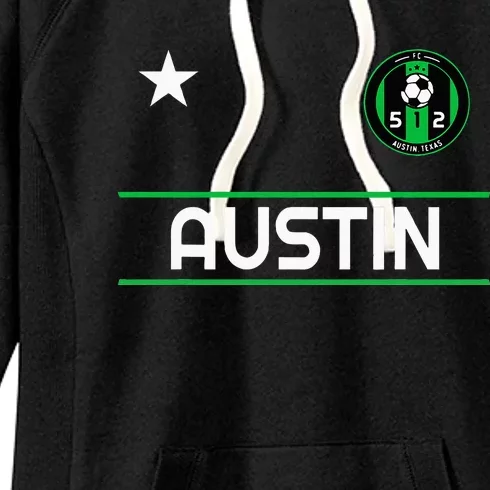 Austin Soccer Team Jersey Mini 512 Badge Women's Fleece Hoodie