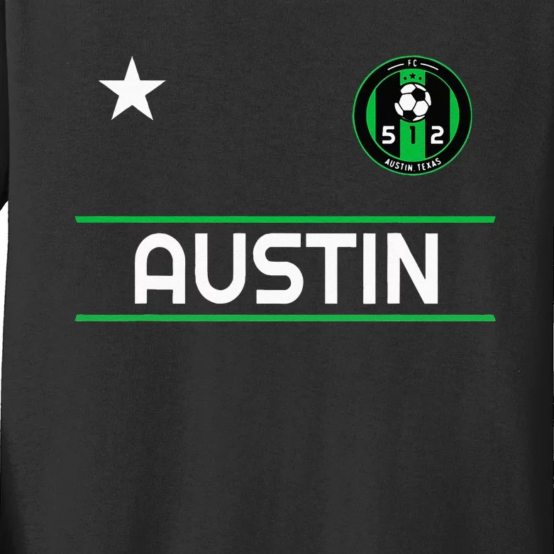 Austin Soccer Team Jersey Mini 512 Badge Kids Long Sleeve Shirt