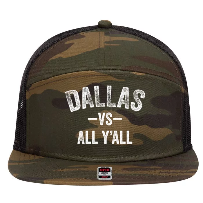 All Sport Trends Dallas Vs All Yall 7 Panel Mesh Trucker Snapback Hat